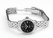 Tissot Le Locle Automatic Small Lady Black Dial Silver Steel Strap Watch For Women - T41.1.183.53