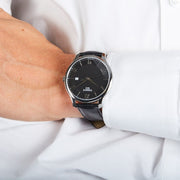 Tissot T Classic Tradition Quartz Black Dial Black Leather Strap Watch For Men - T063.610.16.058.00