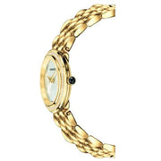 Versace V Flare Diamonds Silver Dial Gold Steel Strap Watch for Women - VEBN00918