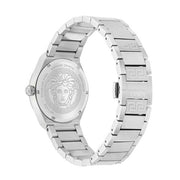Versace V-Auria Quartz Green Dial Silver Steel Strap Watch for Men - VE0F00125
