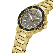Guess Track Grey Dial Gold Steel Strap Watch for Men - GW0426G2