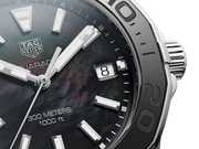 Tag Heuer Aquaracer Quartz Black Dial Silver Steel Strap Watch for Women - WAY131K.BA0748