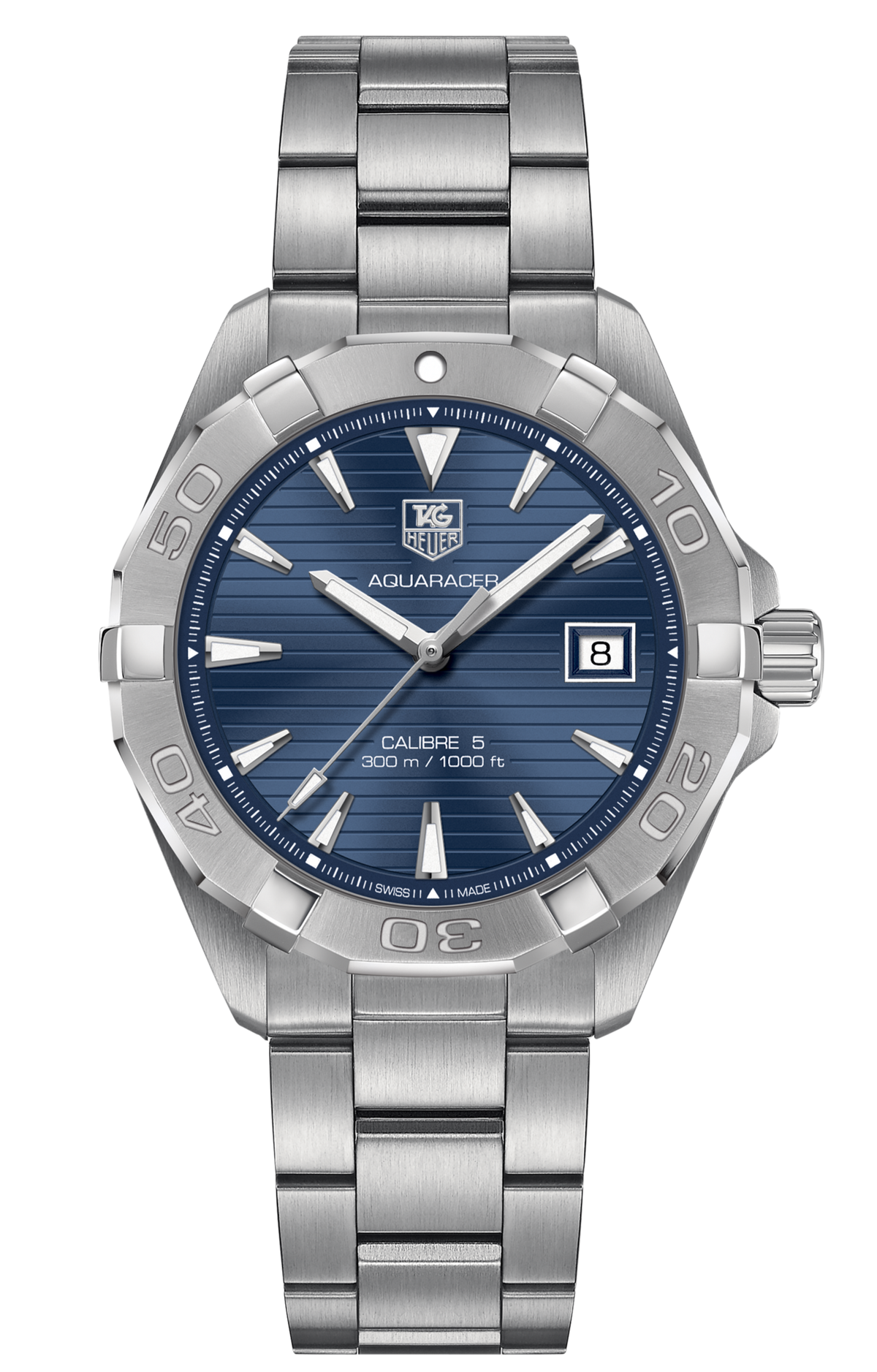 Tag Heuer Aquaracer Automatic Blue Dial Silver Steel Strap Watch for Men - WAY2112.BA0928