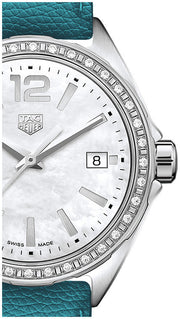Tag Heuer Formula 1 Quartz Diamonds Mother of Pearl Dial Blue Leather Strap Watch for Women - WBJ131A.FC8256