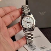 Emporio Armani Federica Mother of Pearl Dial Silver Steel Strap Watch For Women - AR11557