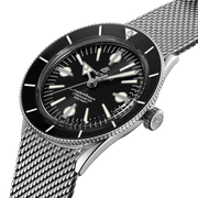 Breitling Superocean Heritage '57 Black Dial Silver Mesh Bracelet Watch for Men - A10370121B1A1