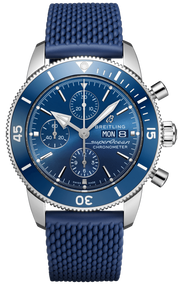 Breitling Superocean Heritage Chronograph 44 Blue Dial Blue Mesh Bracelet Watch for Men - A13313161C1S1