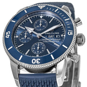 Breitling Superocean Heritage Chronograph 44 Blue Dial Blue Mesh Bracelet Watch for Men - A13313161C1S1