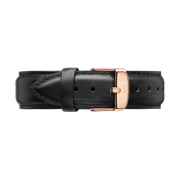 Daniel Wellington Classic Sheffield White Dial Black Leather Strap Watch for Women - DW00100036