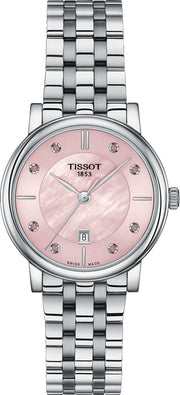 Tissot T Classic Carson Premium Pink Dial Silver Steel Strap Watch for Women - T122.210.11.159.00
