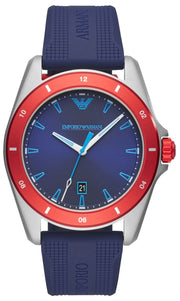 Emporio Armani Sigma Quartz Blue Dial Blue Silicone Strap Watch For Men - AR11217