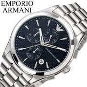 Emporio Armani Paolo Chronograph Black Dial Silver Steel Strap Watch For Men - AR11602