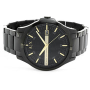 Armani Exchange Hampton Chronograph Black Dial Black Steel Strap Watch For Men - AX2413
