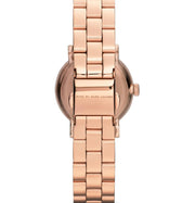 Marc Jacobs Mini Baker Blue Dial Rose Gold Steel Strap Watch for Women - MBM3285
