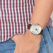 Tissot T Classic Tradition Silver Dial Brown Leather Strap Watch For Men - T063.610.16.038.00