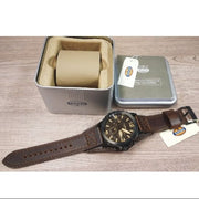 Fossil Nate Chronograph Brown Dial Brown Leather Strap Watch for Men - JR1511