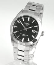 Tissot Gentleman Powermatic 80 Silicium Black Dial Silver Steel Strap Watch For Men - T127.407.11.051.00