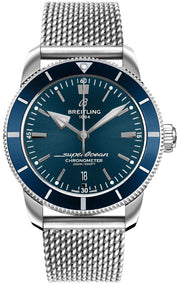 Breitling Superocean Heritage B20 Automatic 44 Blue Dial Silver Mesh Bracelet Watch for Men - AB2030161C1A1