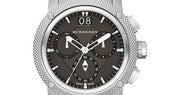 Burberry Utilitarian Chronograph Black Dial Silver Steel Strap Watch For Men - BU9800