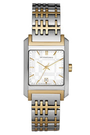 Burberry Nova Checked White Dial Two Tone Stainless Steel Strap Watch for Women - BU1573