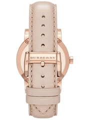 Burberry The City Beige Dial Beige Leather Strap Watch for Women - BU9109
