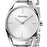 Calvin Klein Dainty Silver Dial Silver Steel Strap Watch for Women - K7L23146