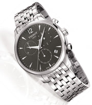 Tissot T Classic Tradition Chronograph Black Dial Silver Steel Strap Watch For Men - T063.617.11.067.00