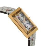 Gucci G-Frame Floral Mother of Pearl Dial White Leather Strap Watch For Women - YA147407