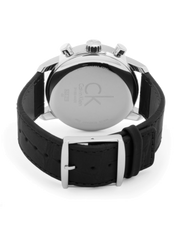 Calvin Klein City Chronograph Black Dial Black Leather Strap Watch for Men - K2G271C3