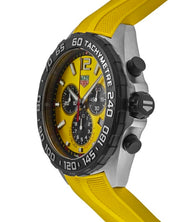 Tag Heuer Formula 1 Chronograph Yellow Dial Yellow Rubber Strap Watch for Men - CAZ101AM.FT8054
