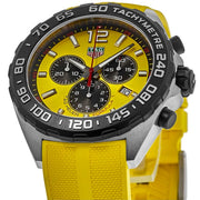 Tag Heuer Formula 1 Chronograph Yellow Dial Yellow Rubber Strap Watch for Men - CAZ101AM.FT8054