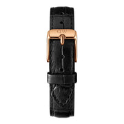 Daniel Wellington Petite Reading White Dial Black Leather Strap Watch For Women - DW00100173