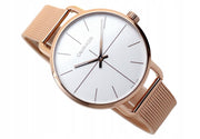 Calvin Klein Even White Dial Rose Gold Mesh Bracelet Watch for Women - K7B21626