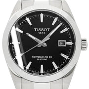Tissot Gentleman Powermatic 80 Silicium Black Dial Silver Steel Strap Watch For Men - T127.407.11.051.00