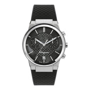 Salvatore Ferragamo Sapphire Chrono Black Dial Black Silicone Strap Watch for Men - SFME00121
