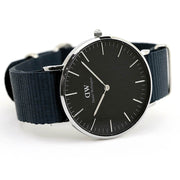 Daniel Wellington Classic Bayswater Black Dial Black NATO Strap Watch For Women - DW00100282