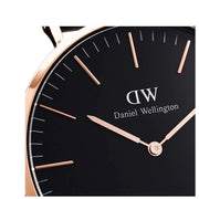 Daniel Wellington Classic Sheffield Black Dial Black Leather Strap Watch For Men - DW00100127