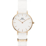 Daniel Wellington Classic Petite Dover White Dial White Nylon Strap Watch For Women - DW00100311