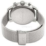 Calvin Klein City Chronograph White Dial Silver Mesh Bracelet Watch for Men - K2G27126