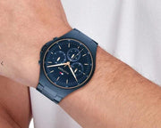 Tommy Hilfiger Justin Chronograph Blue Dial Blue Steel Strap Watch For Men - 1792058
