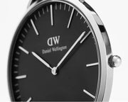 Daniel Wellington Classic Bayswater Black Dial Black NATO Strap Watch For Men - DW00100278