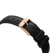 Daniel Wellington Petite Reading White Dial Black Leather Strap Watch For Women - DW00100173