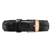 Daniel Wellington Classic Reading White Dial Black Leather Strap Watch For Women - DW00100041