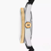 Michael Kors Maritime Analog Green Dial Black Silicone Strap Watch for Men - MK9158
