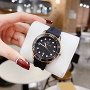 Michael Kors Runway Quartz Black Dial Black Silicone Strap Watch For Women - MK6852