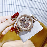 Michael Kors Bryn Chronograph Rose Gold Dial Rose Gold Steel Strap Watch For Women - MK7200