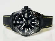 Tag Heuer Aquaracer Calibre 5 Automatic Black Dial Black Nylon Strap Watch for Men - WAY218A.FC6362