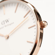Daniel Wellington Classic Cambridge White Dial Two Tone NATO Strap Watch For Men - DW00100003