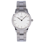 Daniel Wellington Iconic Link White Dial Silver Steel Strap Watch For Women - DW00100205