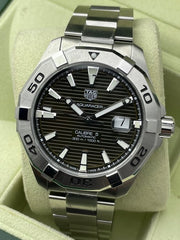 Tag Heuer Aquaracer Calibre 5 Automatic Sunray Brown Dial Silver Steel Strap Watch for Men - WAY2018.BA0927